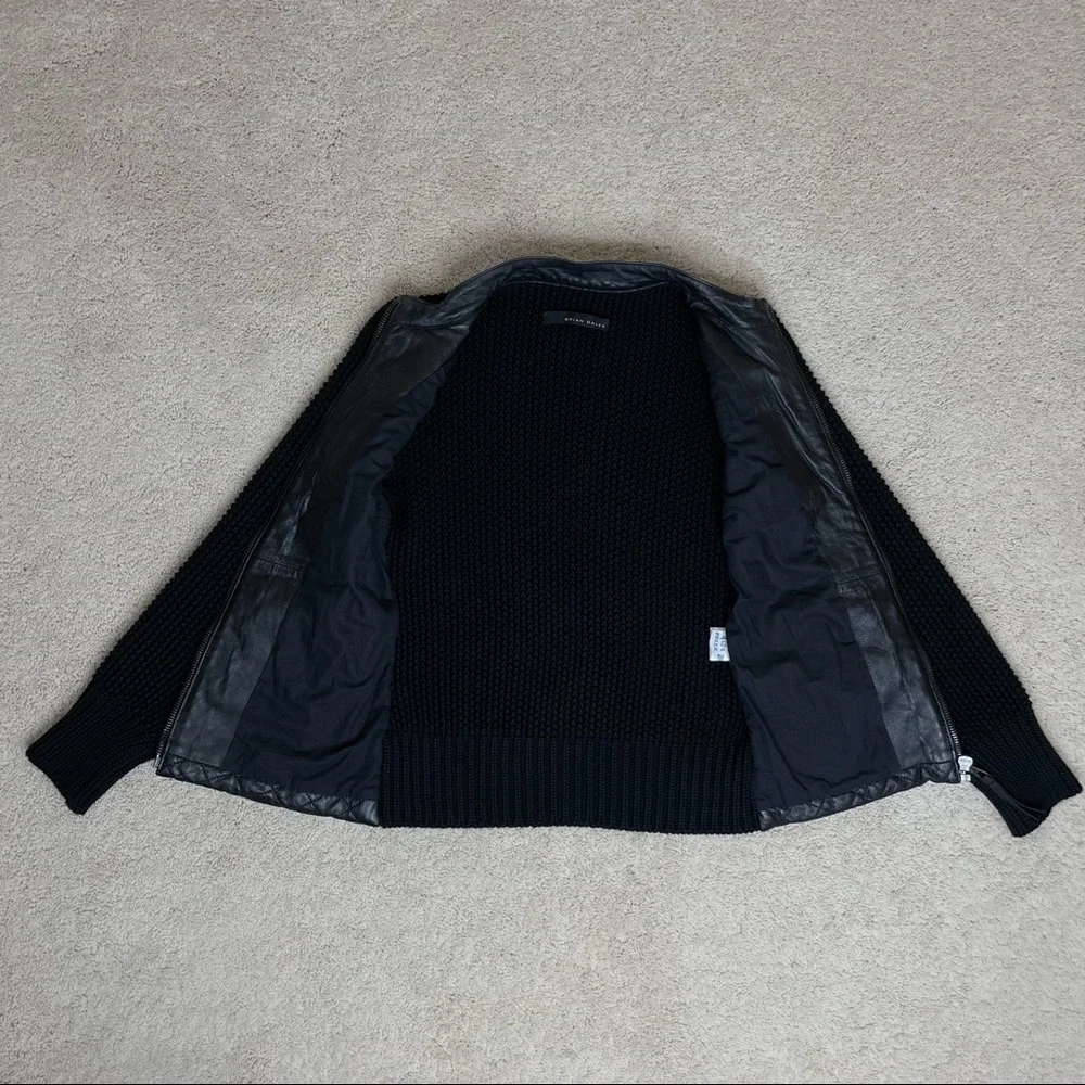 Brian Dales Quilted Genuine Leather and Knitted Jacket - Picture 12 of 17
